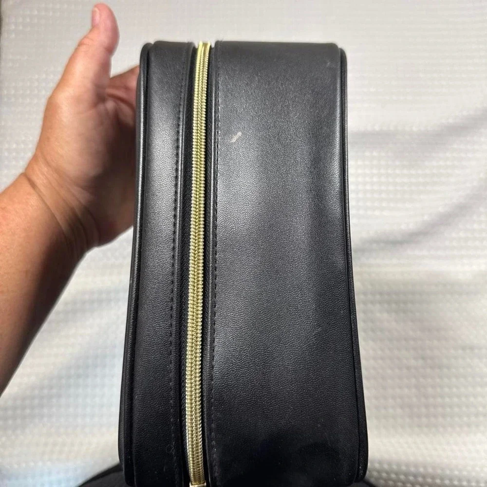 Estee Lauder cosmetic faux leather train case